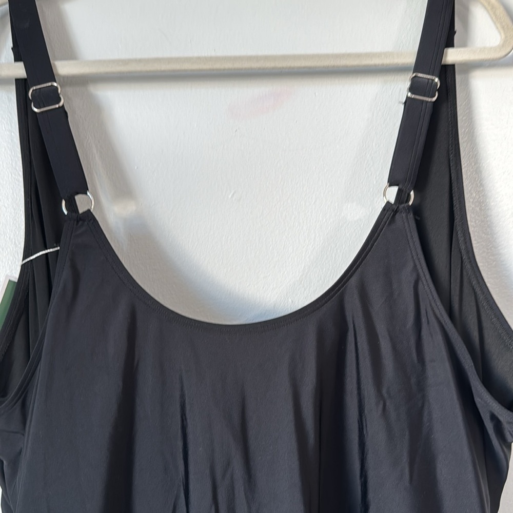 EoMENIE Black Pullover One-Piece Swimsuit Size 20W Adjustable Straps Padded Bra - Picture 11 of 12